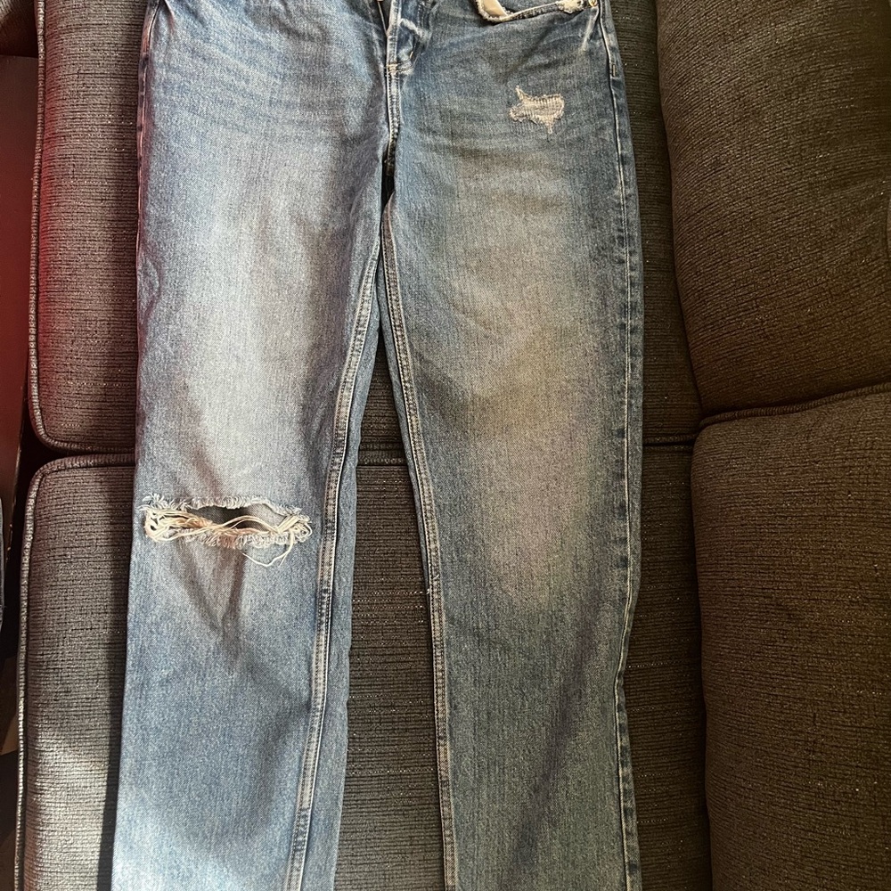 Classic Blue Distressed Women Jeans
